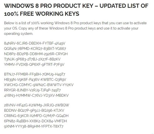 Windows 8 Free Product Key 64 Bit